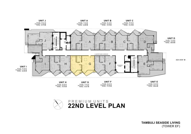 1BR Penthouse Mid Floor Plan